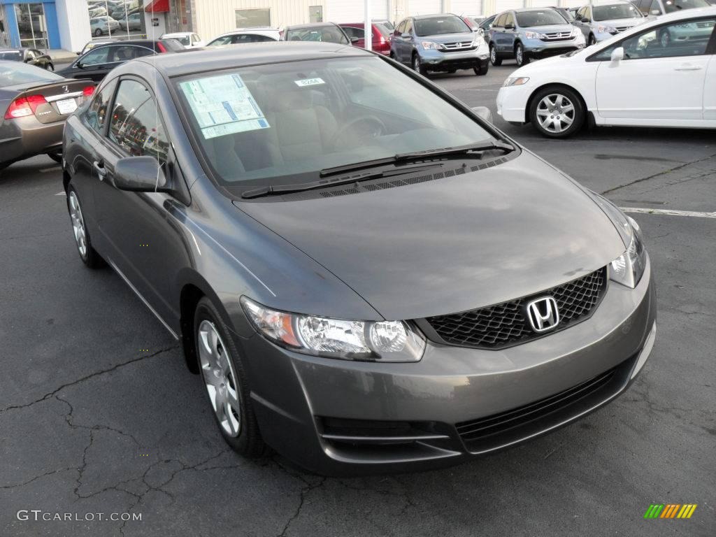 2010 Civic LX Coupe - Polished Metal Metallic / Gray photo #5