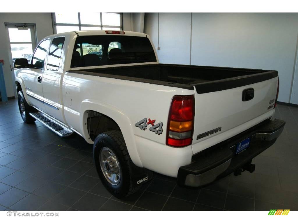 2003 Sierra 2500HD SLE Extended Cab 4x4 - Summit White / Dark Pewter photo #4