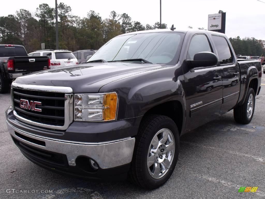 2010 Sierra 1500 SLE Crew Cab - Storm Gray Metallic / Dark Titanium/Light Titanium photo #4