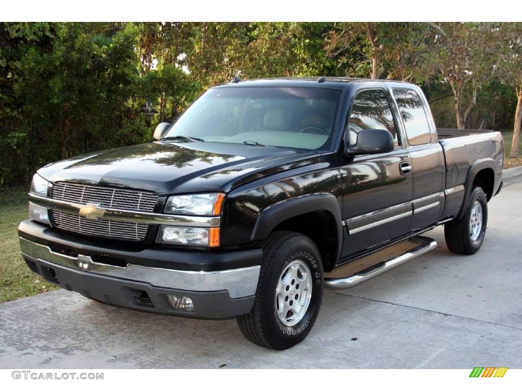 2003 Silverado 1500 LT Extended Cab 4x4 - Black / Tan photo #1