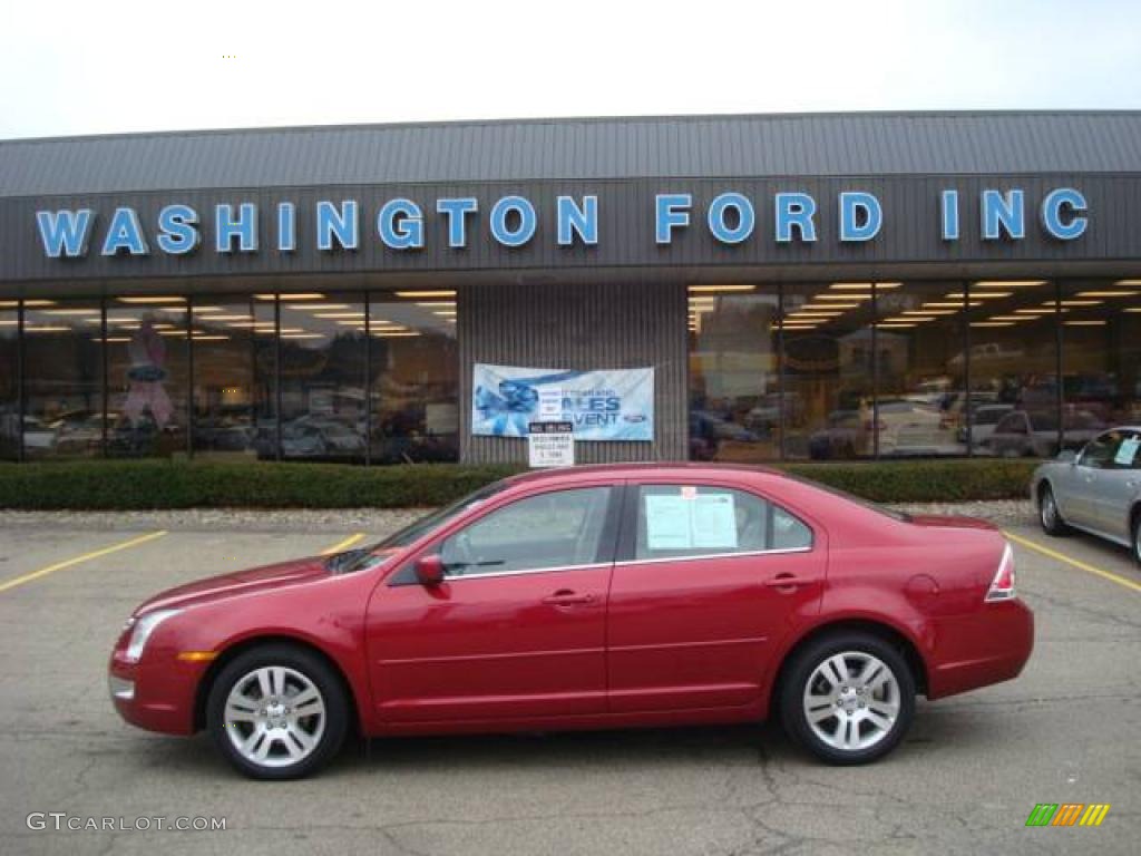 2007 Fusion SEL V6 - Redfire Metallic / Camel photo #1