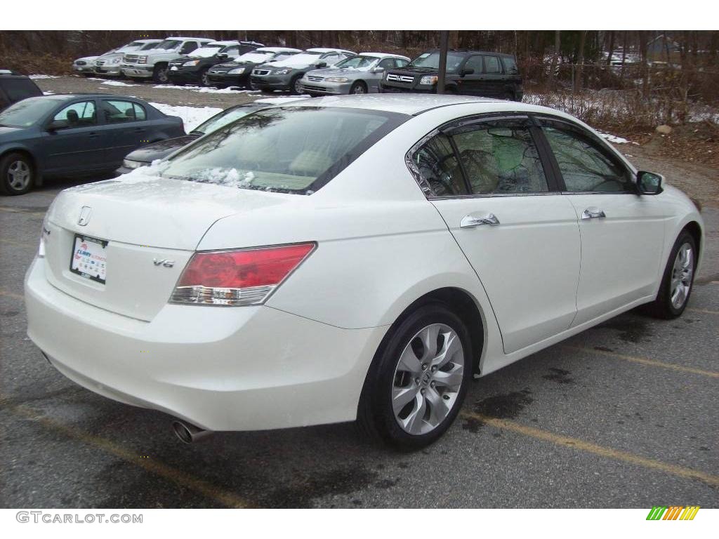 2008 Accord EX-L V6 Sedan - White Diamond Pearl / Ivory photo #22