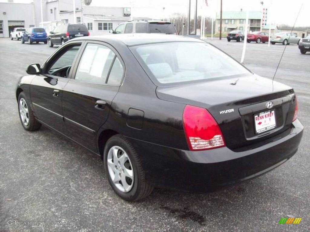 2006 Elantra GLS Sedan - Ebony Black / Gray photo #2