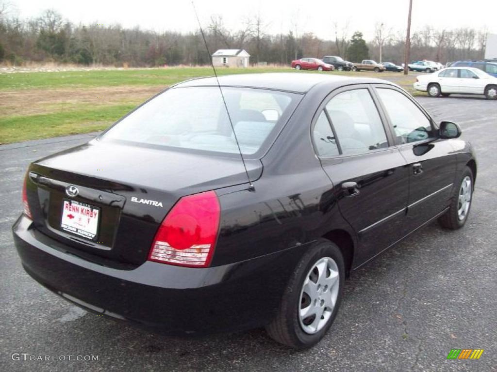 2006 Elantra GLS Sedan - Ebony Black / Gray photo #11