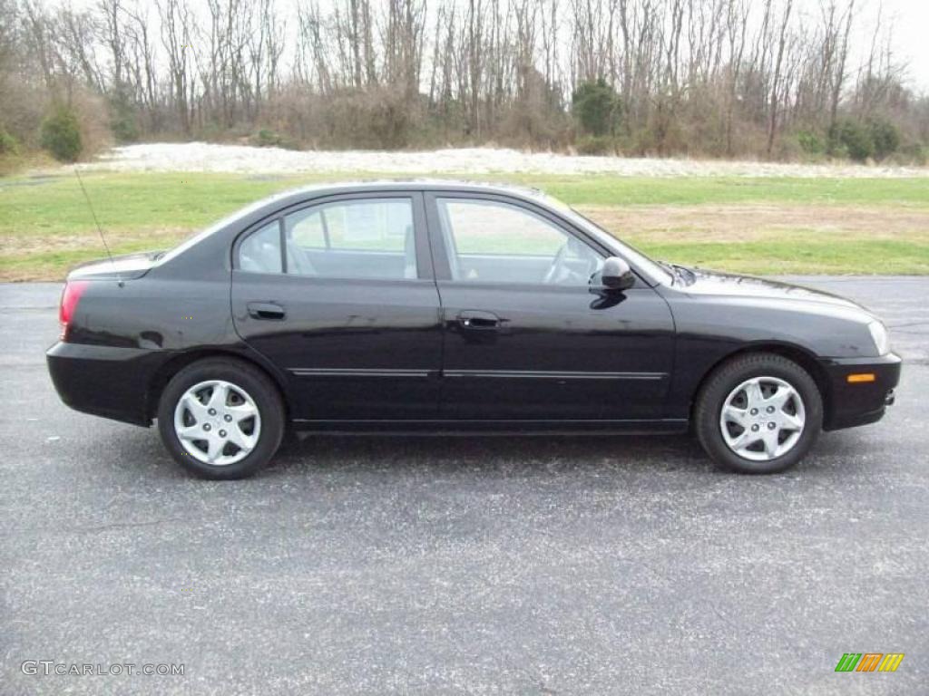 2006 Elantra GLS Sedan - Ebony Black / Gray photo #14