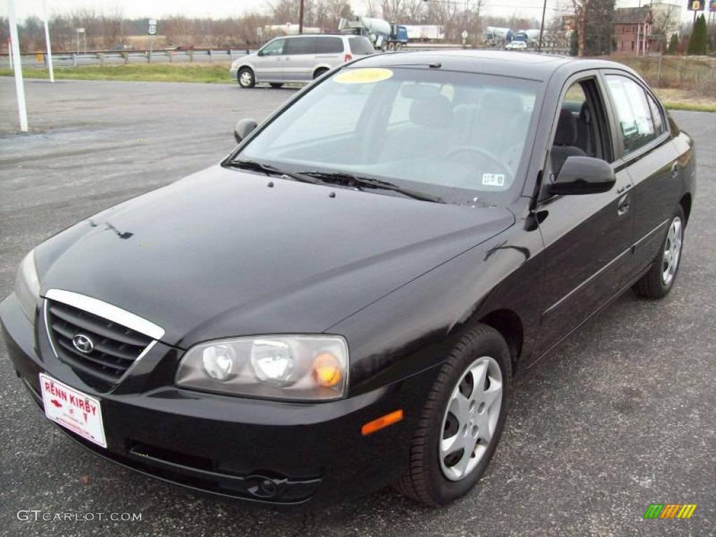 2006 Elantra GLS Sedan - Ebony Black / Gray photo #15