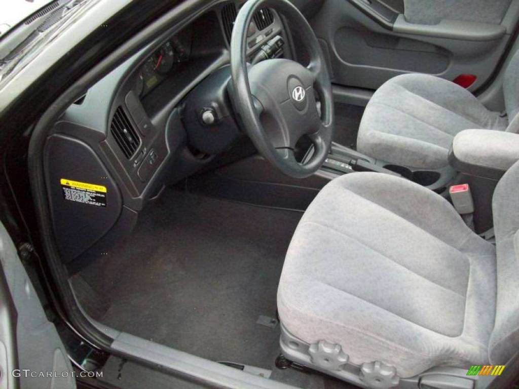 2006 Elantra GLS Sedan - Ebony Black / Gray photo #20