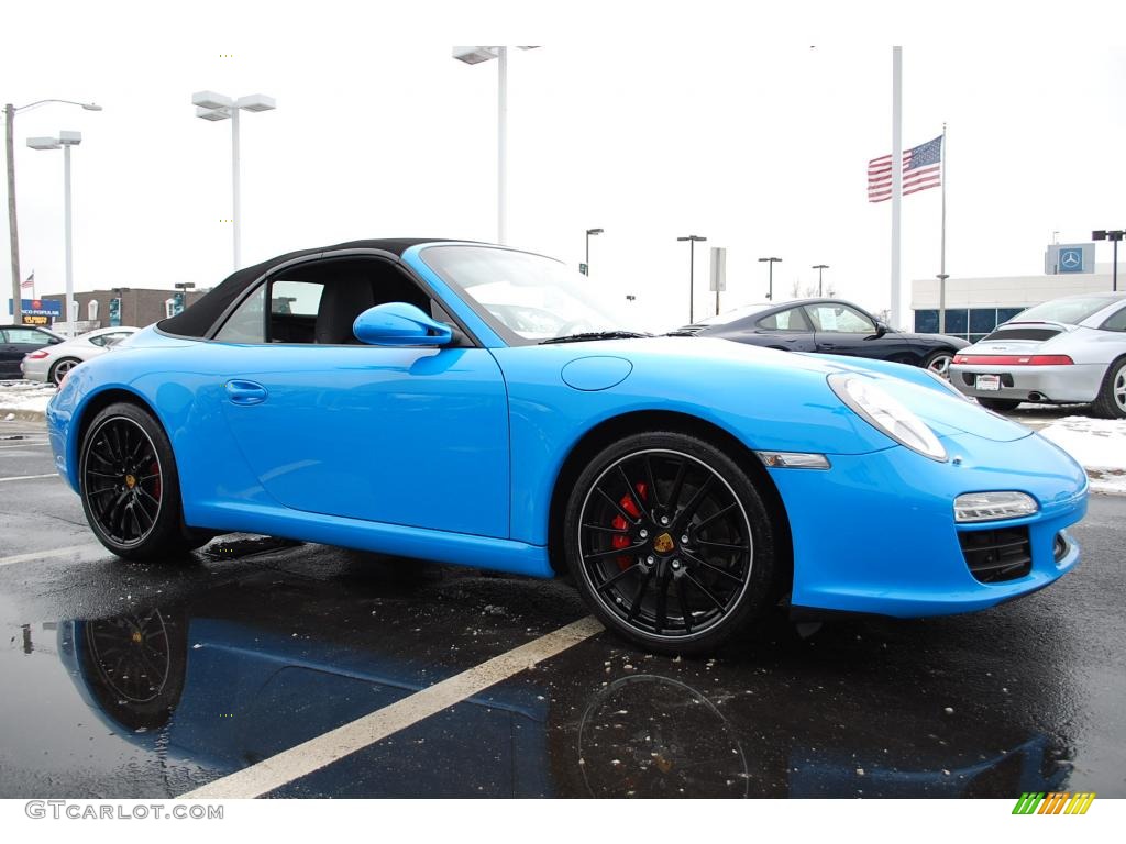 2009 911 Carrera S Cabriolet - Mexico Blue Paint to Sample / Black photo #3
