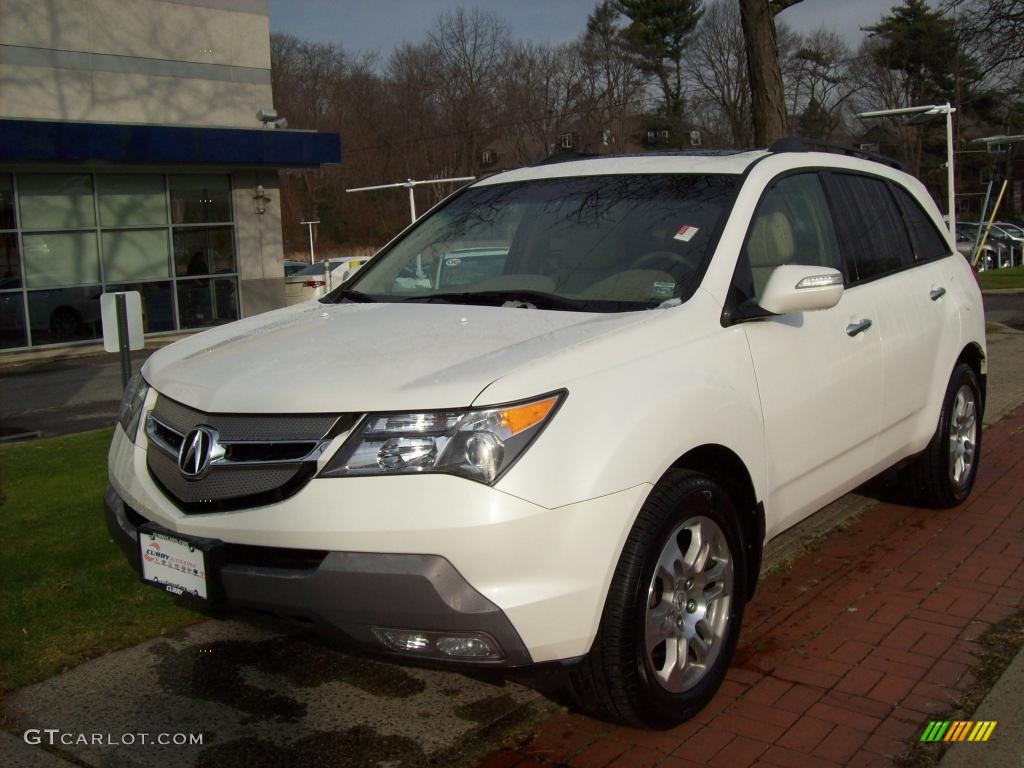 2007 MDX Technology - Aspen White Pearl / Taupe photo #2