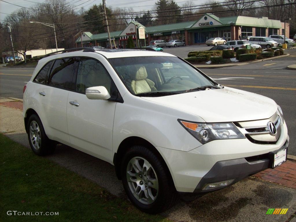 2007 MDX Technology - Aspen White Pearl / Taupe photo #4