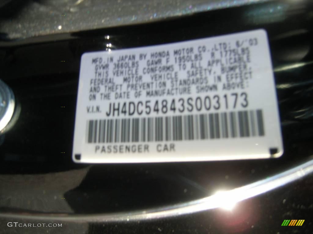 2003 RSX Sports Coupe - Nighthawk Black Pearl / Ebony photo #22