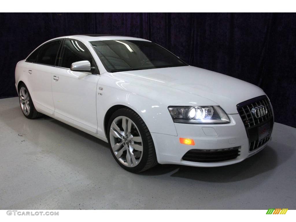 2008 S6 5.2 quattro Sedan - Ibis White / Black photo #1