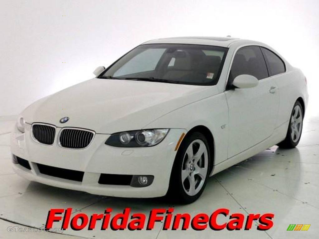 2008 3 Series 328i Coupe - Alpine White / Beige photo #1