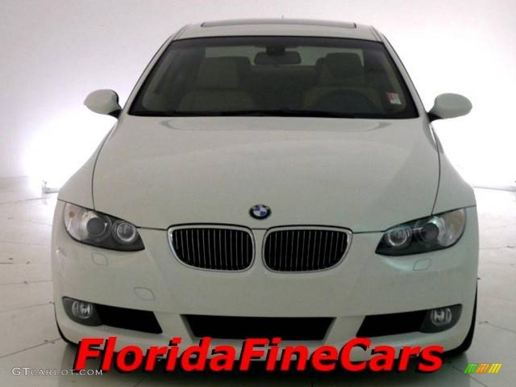 2008 3 Series 328i Coupe - Alpine White / Beige photo #5