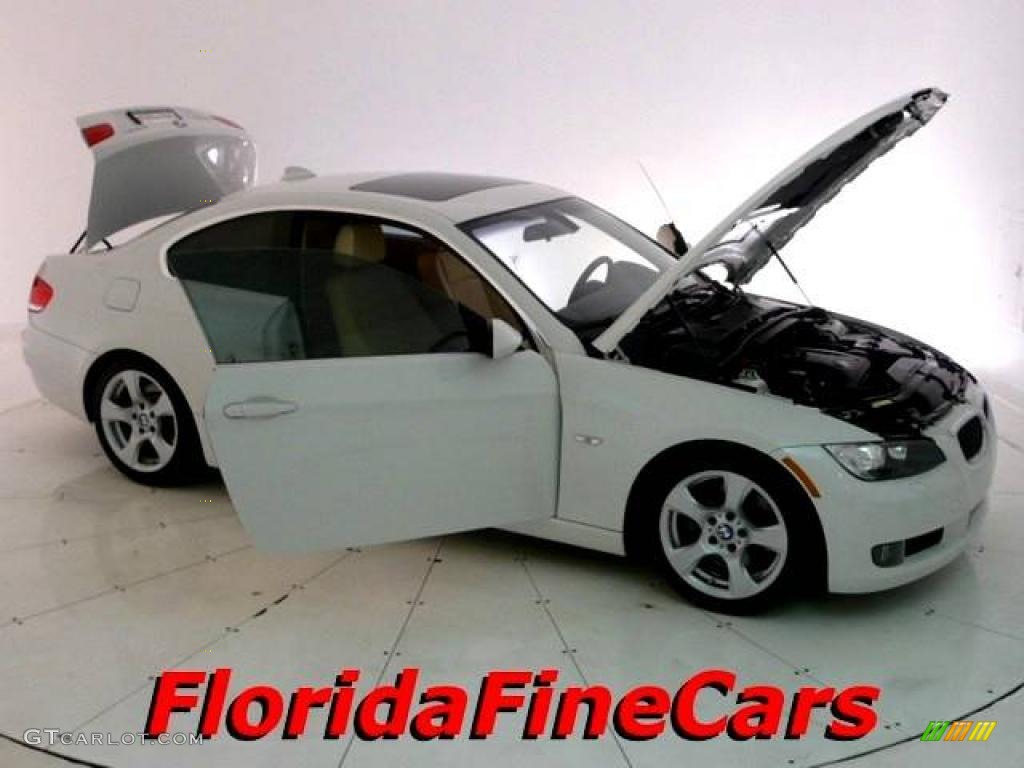 2008 3 Series 328i Coupe - Alpine White / Beige photo #7