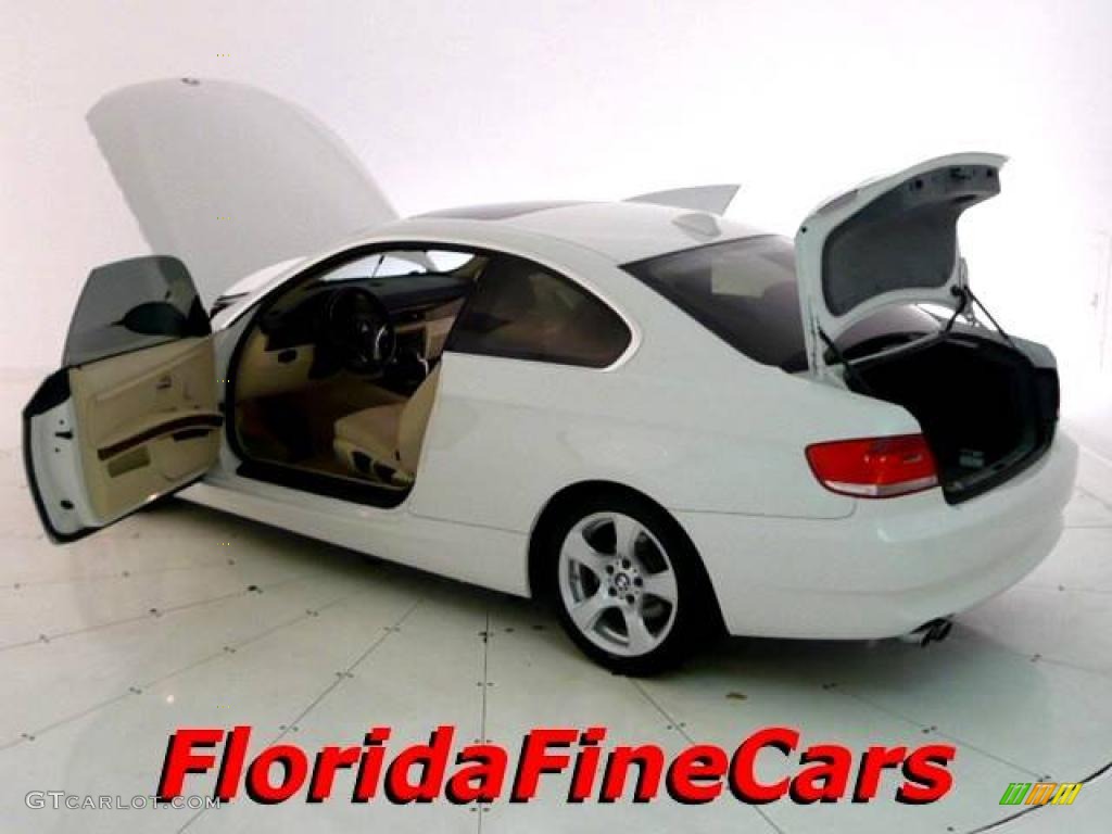 2008 3 Series 328i Coupe - Alpine White / Beige photo #8