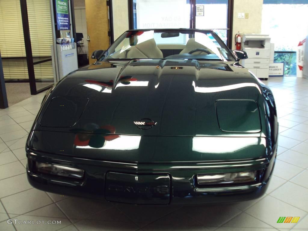 1994 Corvette Convertible - Polo Green Metallic / Light Beige photo #10