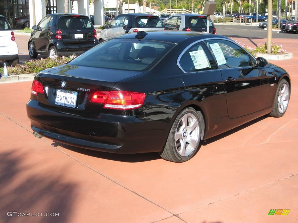 2007 3 Series 328i Coupe - Black Sapphire Metallic / Black Dakota Leather photo #4