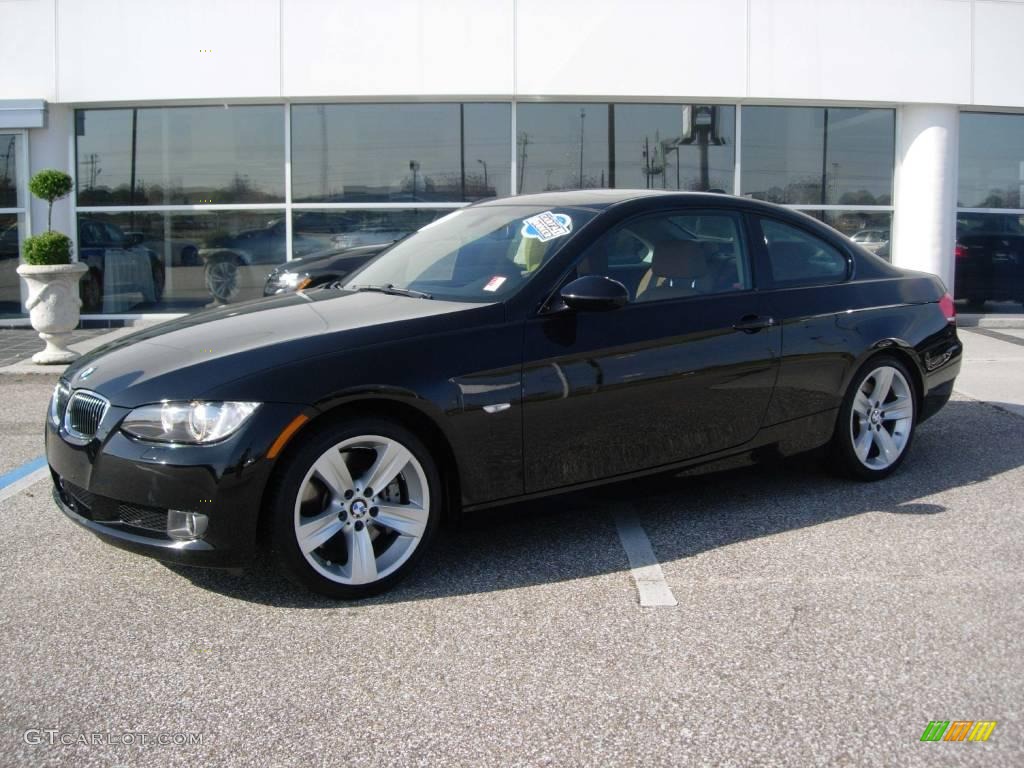 2009 3 Series 335i Coupe - Jet Black / Saddle Brown Dakota Leather photo #1