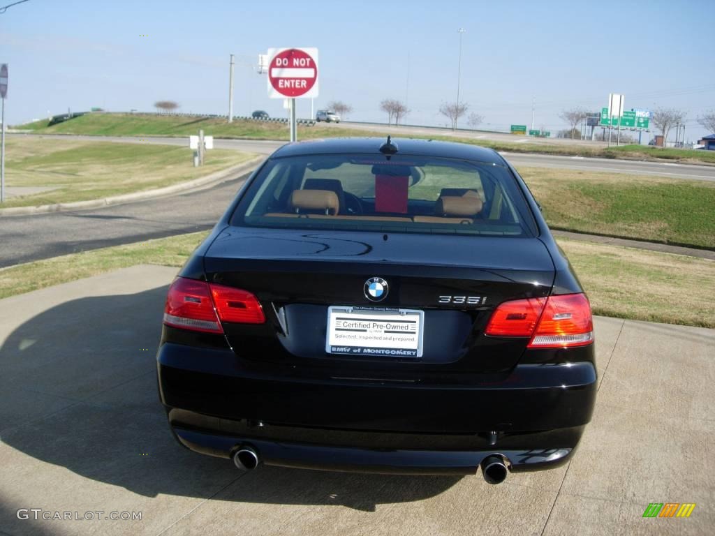 2009 3 Series 335i Coupe - Jet Black / Saddle Brown Dakota Leather photo #12