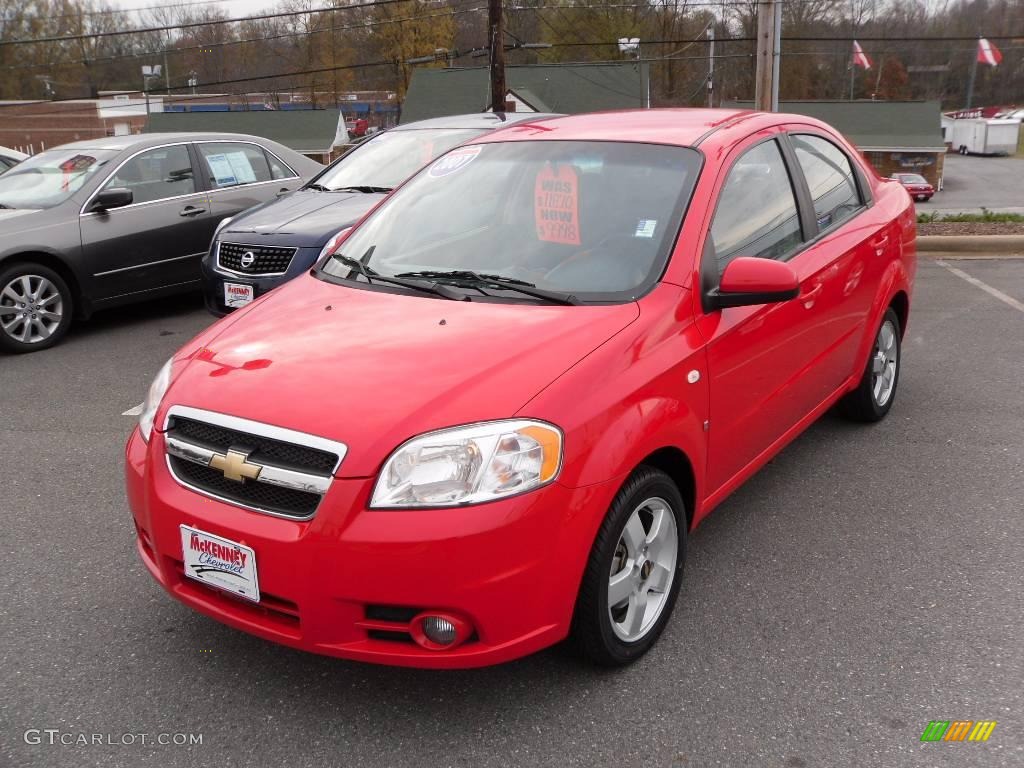 2007 Aveo LT Sedan - Victory Red / Charcoal Black photo #1