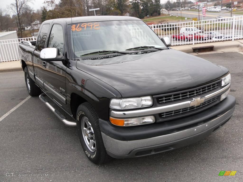 2002 Silverado 1500 LT Extended Cab - Onyx Black / Tan photo #5