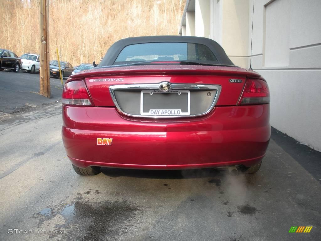 2004 Sebring GTC Convertible - Inferno Red Pearl / Dark Slate Gray photo #8