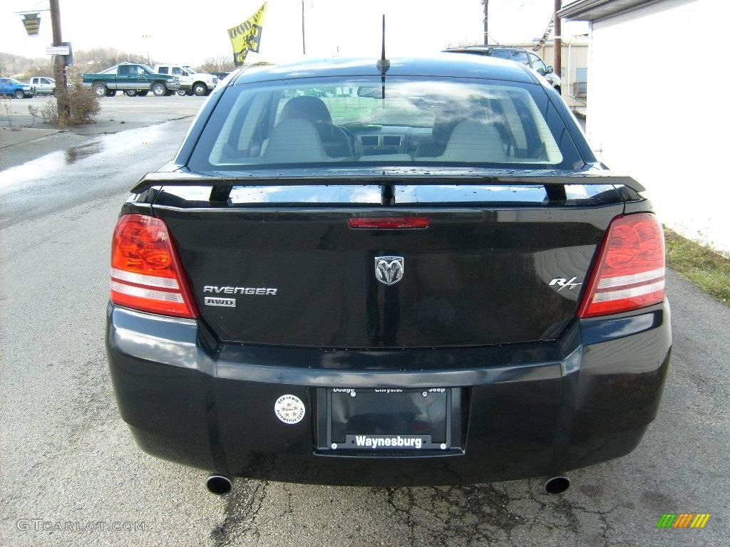 2008 Avenger R/T AWD - Brilliant Black Crystal Pearl / Dark Slate Gray/Light Slate Gray photo #4