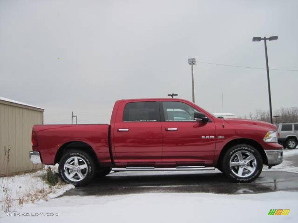 2010 Ram 1500 SLT Crew Cab 4x4 - Inferno Red Crystal Pearl / Dark Slate/Medium Graystone photo #4