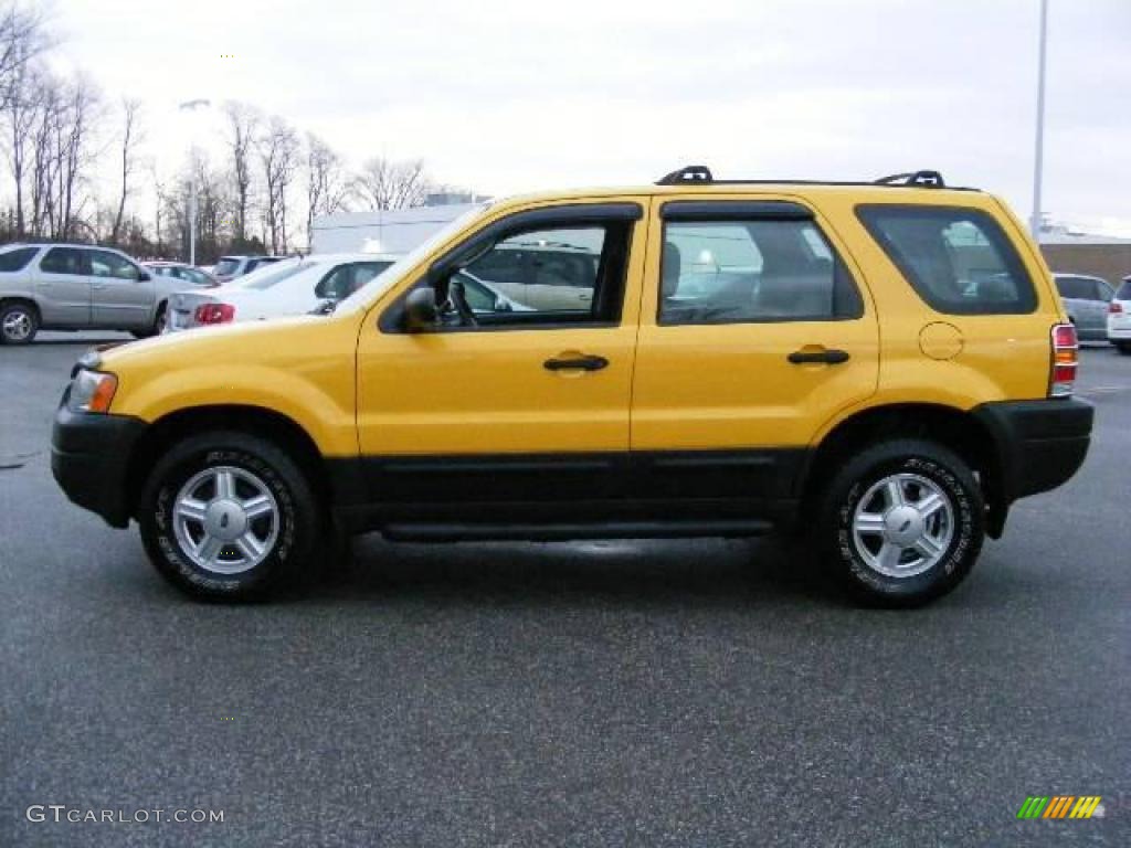 2003 Escape XLS V6 - Chrome Yellow Metallic / Medium Dark Flint photo #2