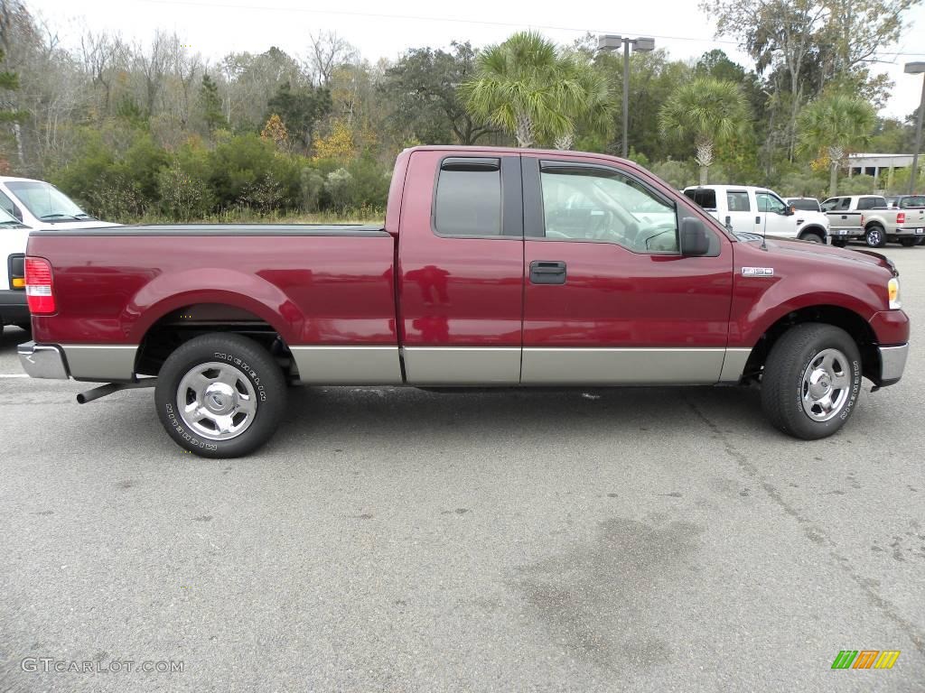 2006 F150 XLT SuperCab - Dark Toreador Red Metallic / Tan photo #13