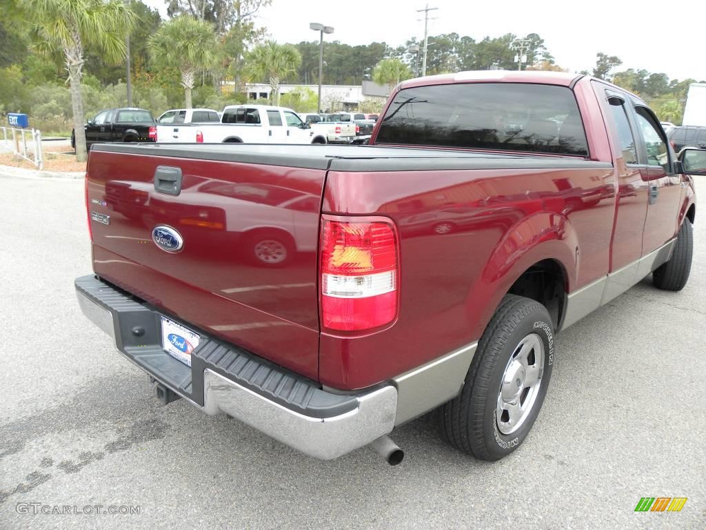 2006 F150 XLT SuperCab - Dark Toreador Red Metallic / Tan photo #14