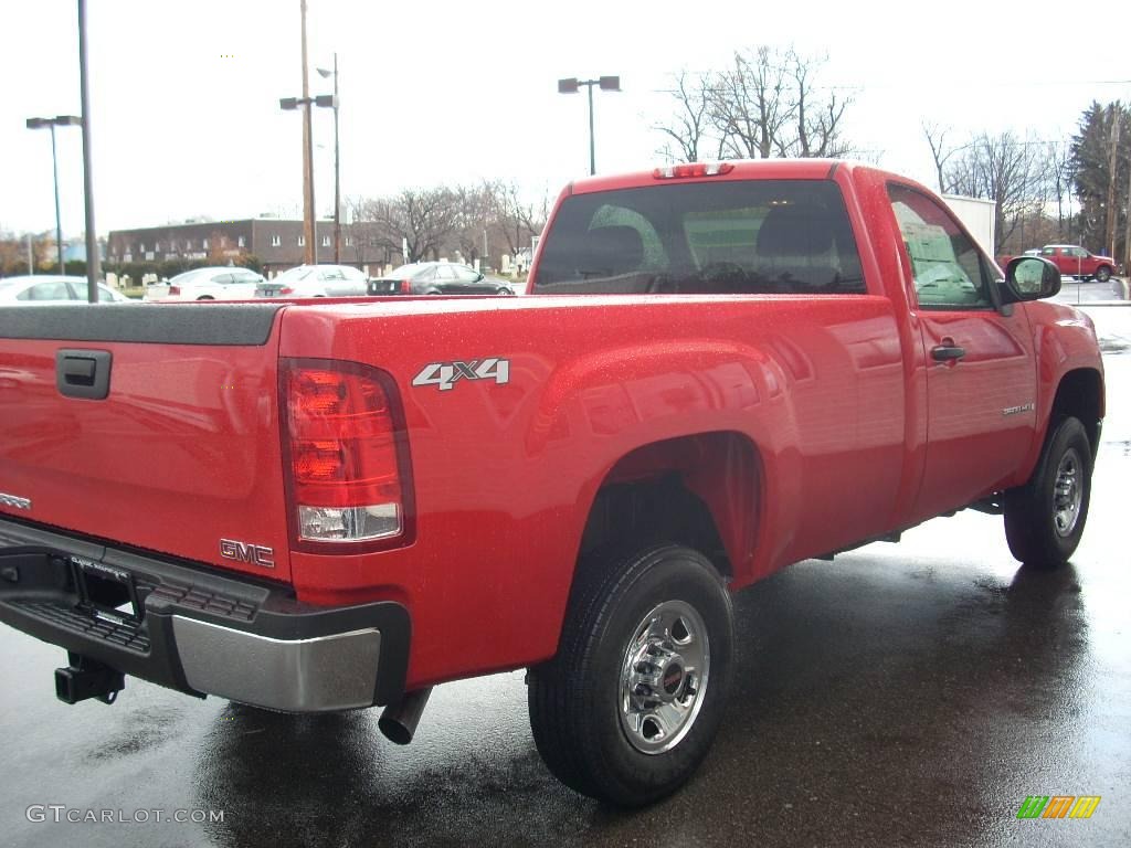 2009 Sierra 2500HD Work Truck Regular Cab 4x4 - Fire Red / Dark Titanium photo #6