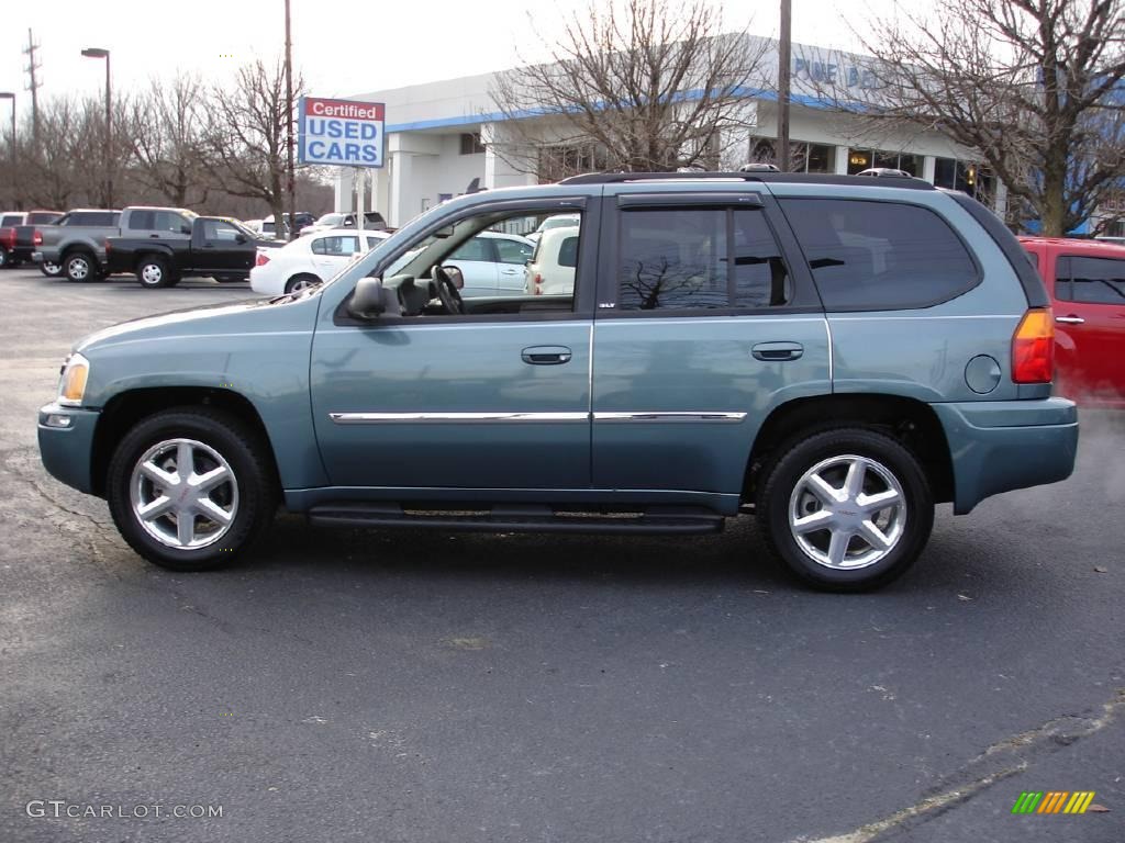 2009 Envoy SLT 4x4 - Silver Green Metallic / Light Gray photo #5