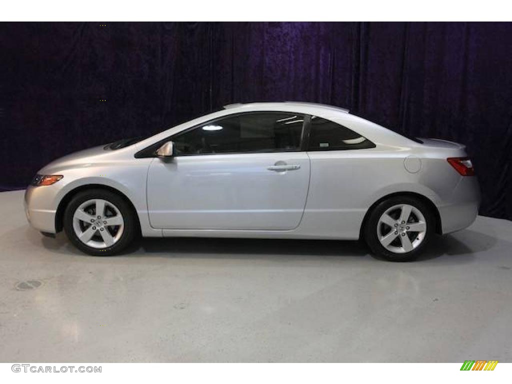 2007 Civic EX Coupe - Alabaster Silver Metallic / Black photo #4