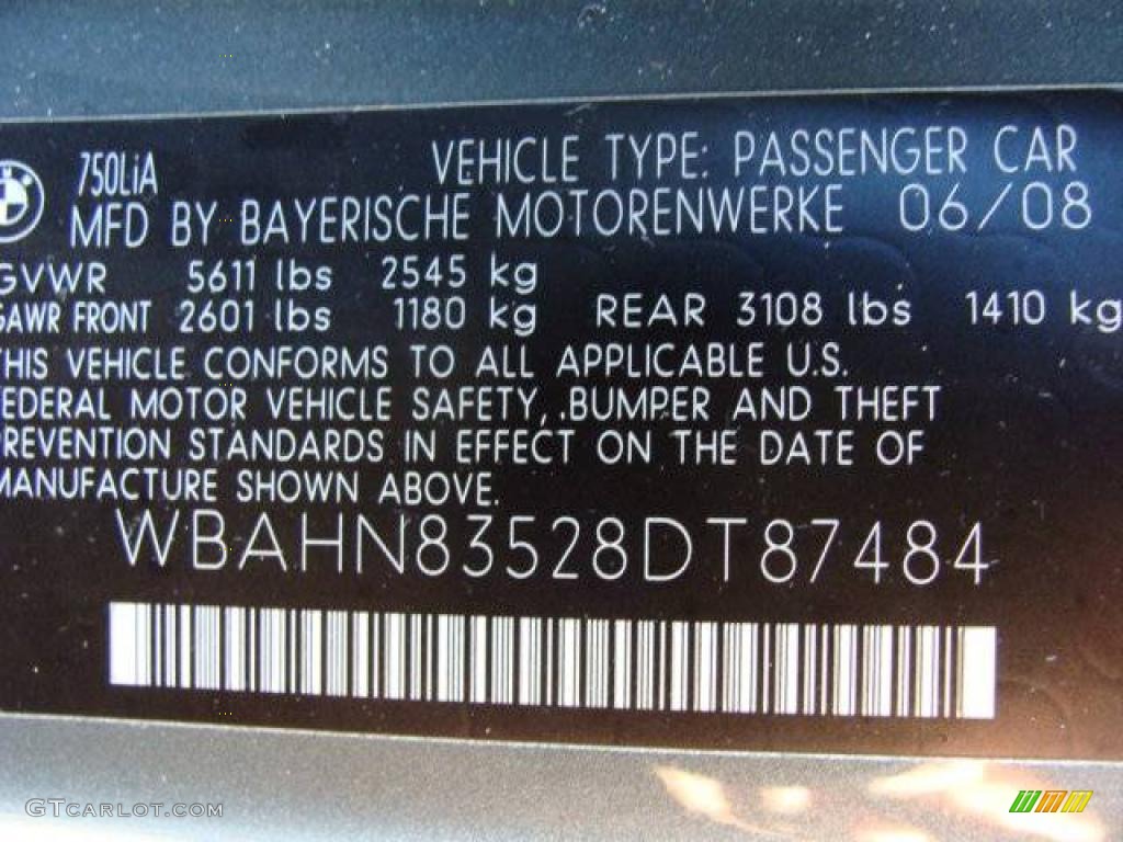 2008 7 Series 750Li Sedan - Titanium Grey Metallic / Black photo #15