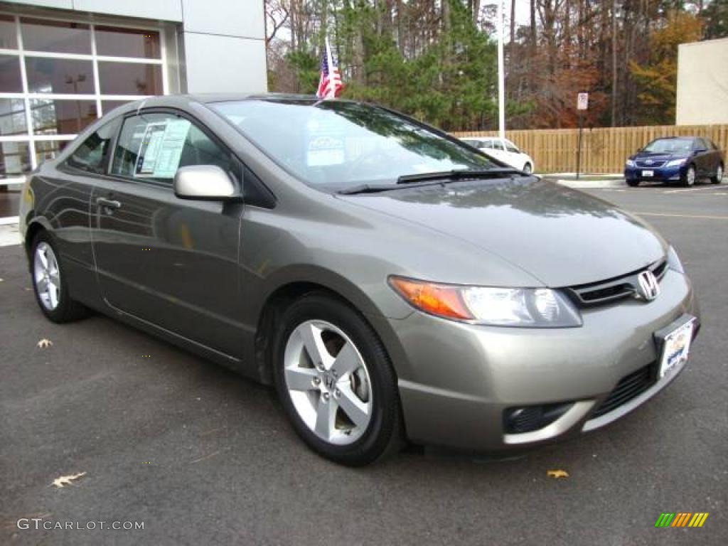 2007 Civic EX Coupe - Galaxy Gray Metallic / Gray photo #7