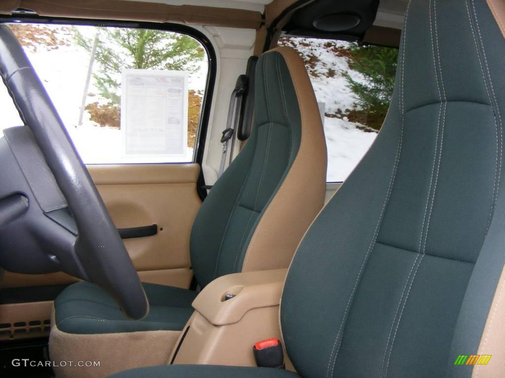2002 Wrangler Sahara 4x4 - Black / Camel Beige/Dark Green photo #14