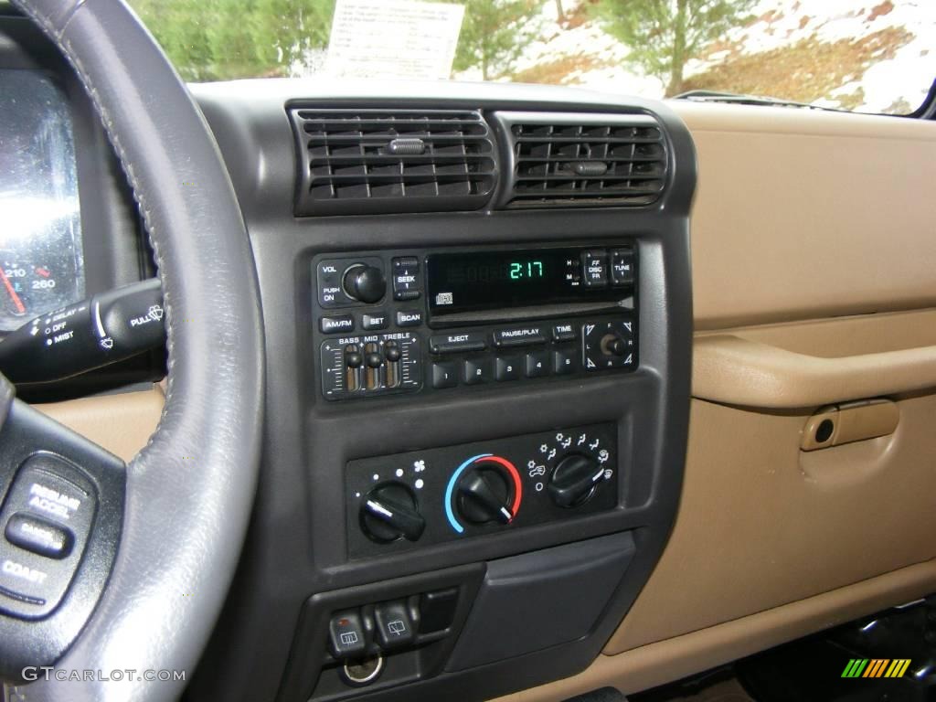 2002 Wrangler Sahara 4x4 - Black / Camel Beige/Dark Green photo #21