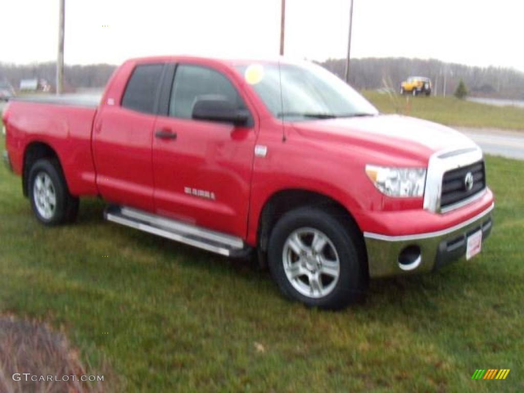 2007 Tundra SR5 Double Cab 4x4 - Radiant Red / Beige photo #7