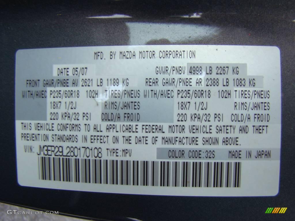 2008 CX-7 Grand Touring AWD - Galaxy Gray Mica / Black photo #15