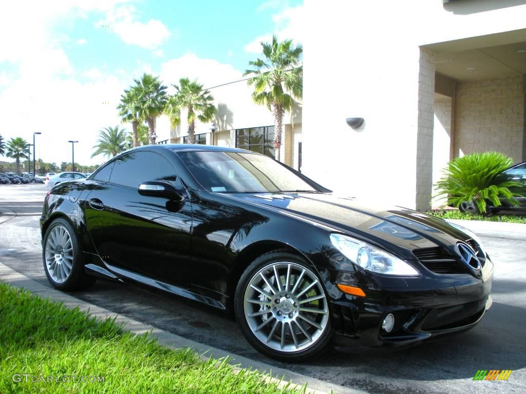 2005 SLK 55 AMG Roadster - Black / Black photo #4