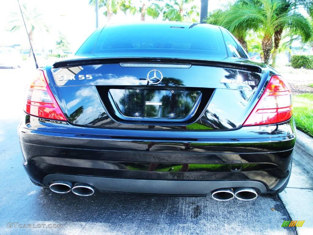 2005 SLK 55 AMG Roadster - Black / Black photo #7