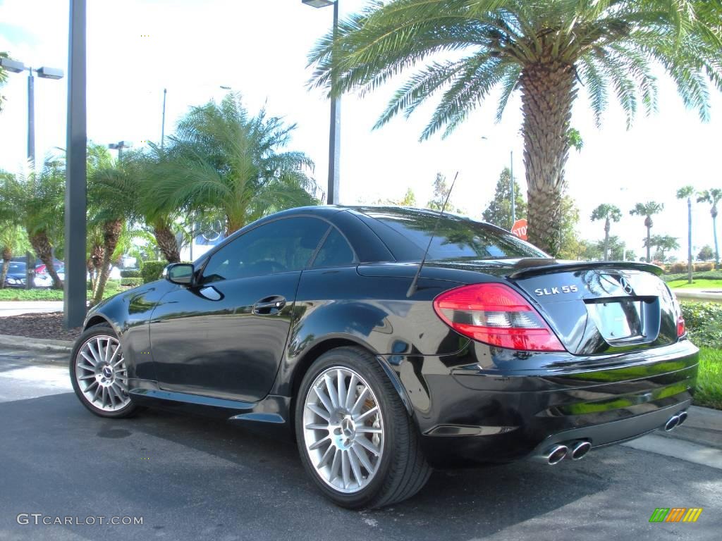 2005 SLK 55 AMG Roadster - Black / Black photo #8