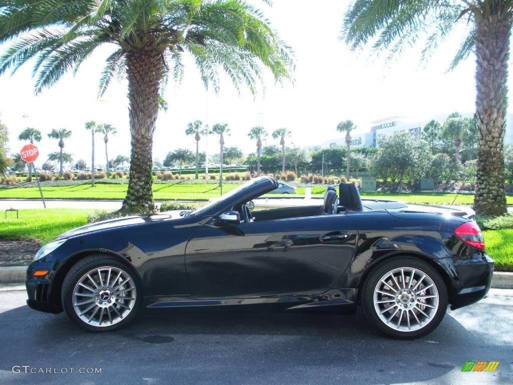 2005 SLK 55 AMG Roadster - Black / Black photo #13