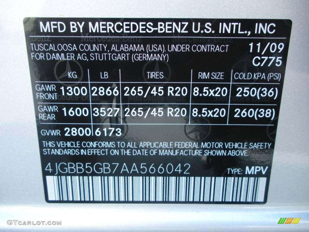2010 ML Color Code 775 for Iridium Silver Metallic Photo #23029097