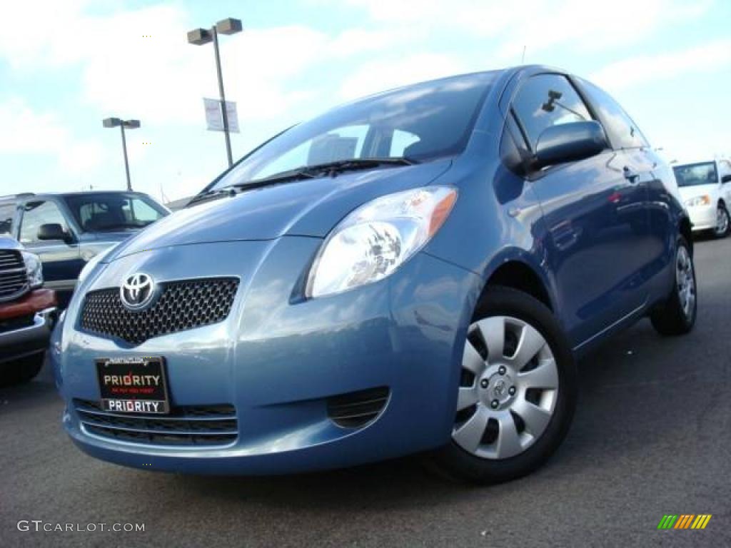 2008 Yaris 3 Door Liftback - Bayou Blue Pearl / Dark Charcoal photo #1