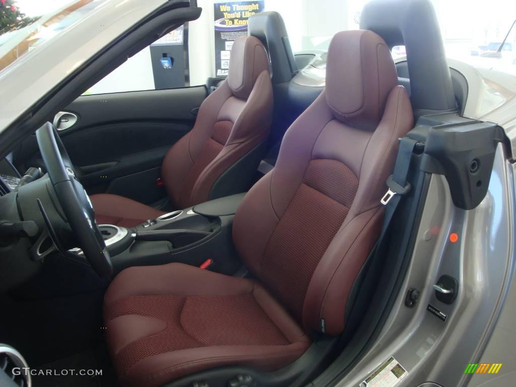Wine Leather Interior 2010 Nissan 370Z Sport Touring Roadster Photo #23035549
