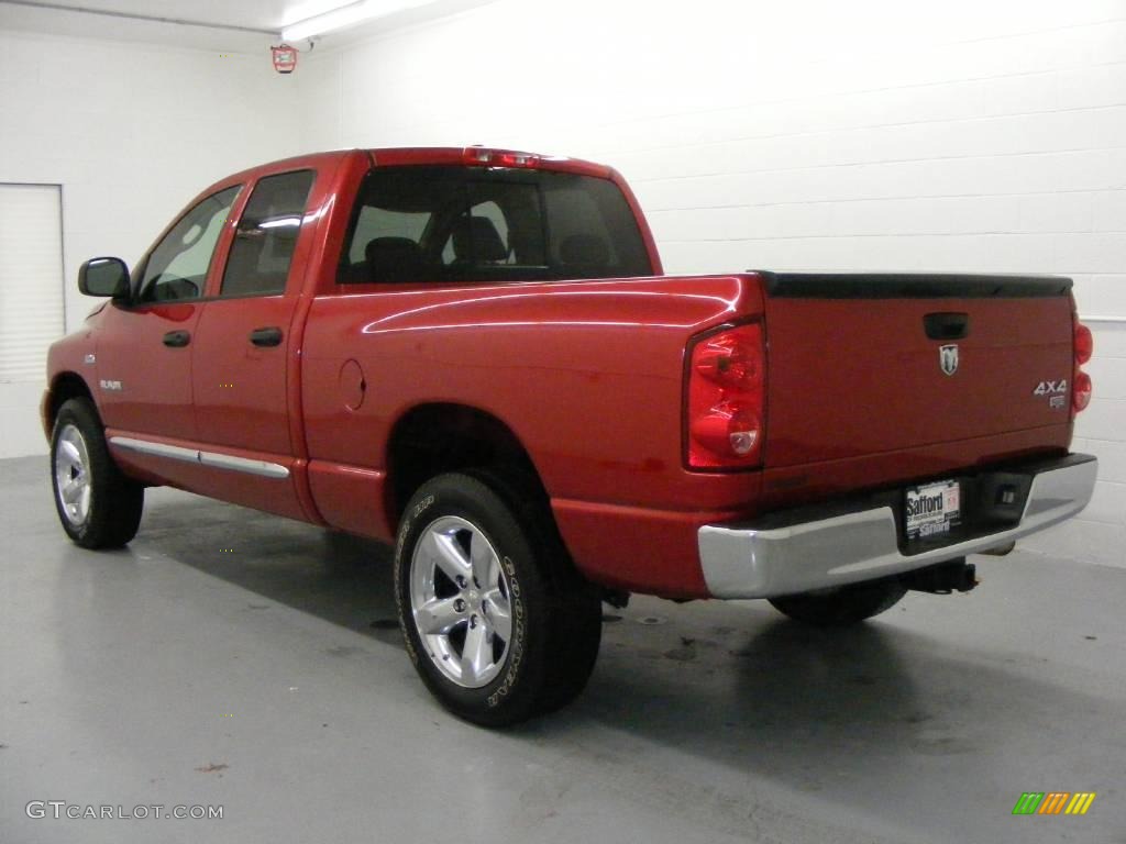 2008 Ram 1500 Laramie Quad Cab 4x4 - Inferno Red Crystal Pearl / Medium Slate Gray photo #6