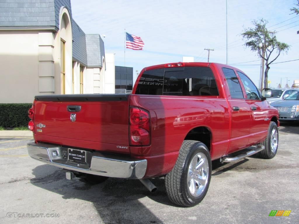 2008 Ram 1500 Lone Star Edition Quad Cab - Inferno Red Crystal Pearl / Medium Slate Gray photo #7